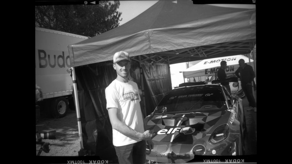 raphaël astier with alpine a110 at pikes peak