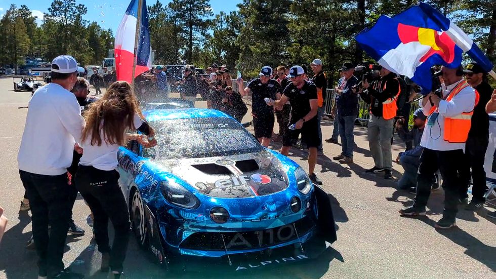 alpine a110 at 2023 pikes peak international hill climb