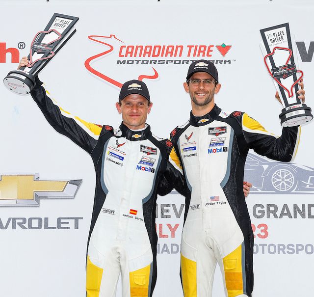 3 corvette racing, corvette c8r gtd, gtd pro antonio garcia, jordan taylor, podium