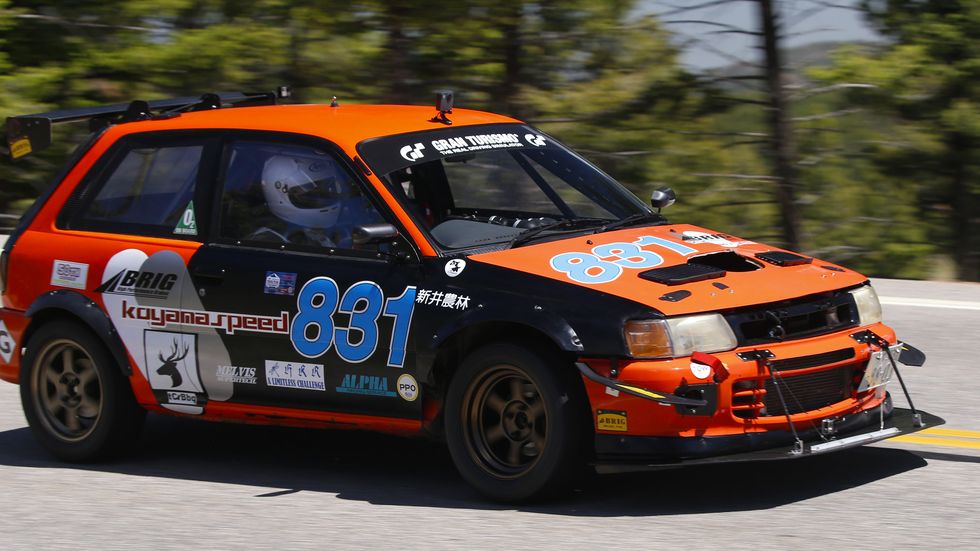 satoshi yagi's 1990 toyota starlet at 2023 pikes peak hill climb