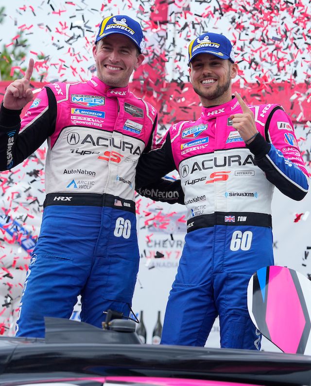 60 meyer shank racing wcurb agajanian, acura arx 06, gtp colin braun, tom blomqvist victory lane