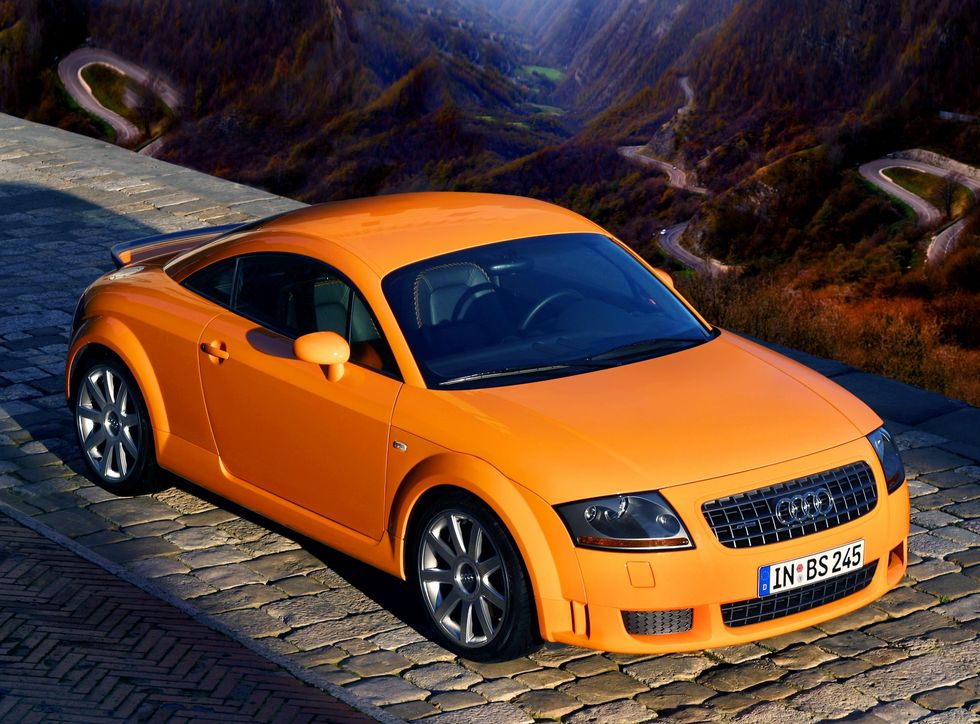 the audi tt in papaya orange, picture taken in 2003