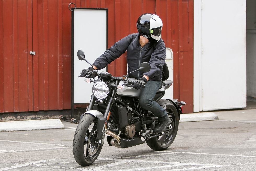 orlando bloom riding motorcycle in la